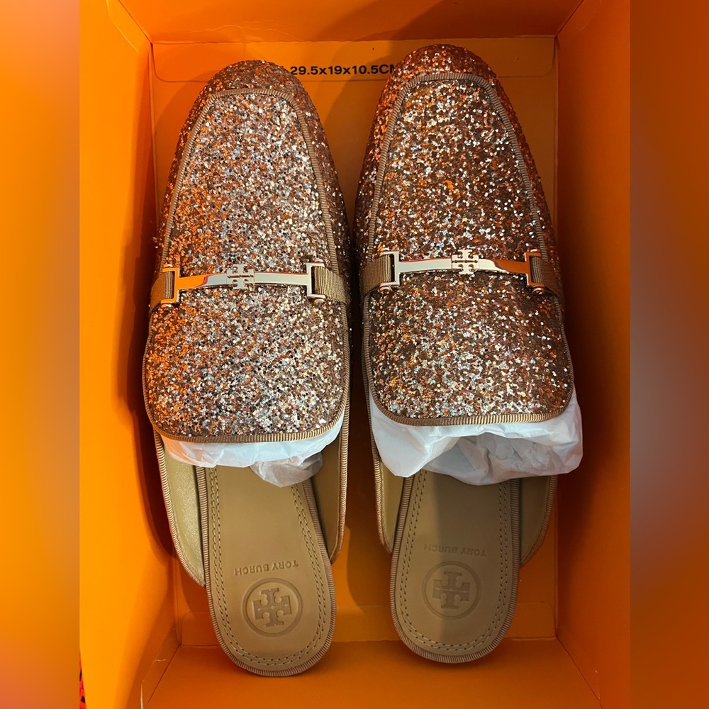 Tory Burch Rose Gold Mules